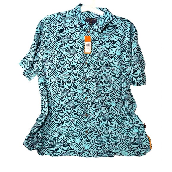 Margaritaville Other - Margaritaville Casual Button Down Collared Men's Shirt Blue Puffer Fish Size XL
